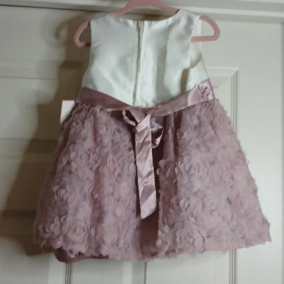 Rare Edition 2 Piece Set Mauve Baby girls Dress and pull up cover Size 18M - Picture 2 of 5